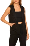 Susana Monaco Hooded Zip Vest In Black