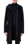 Akris Punto Duffle Reversible Hooded Coat In Navy-black