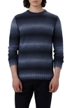 Bugatchi Gradient Stripe Sweater In Night Blue