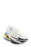 Balmain Unicorn Colour-block Sneakers In White Multicolor