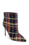 L Agence Mariette Bootie In Plaid