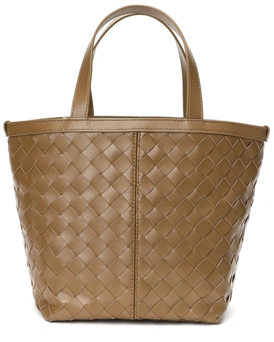 Tiffany & Fred Woven Leather Top Handle Shoulder Bag In Brown