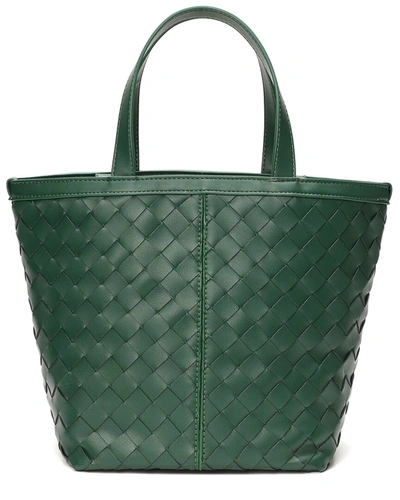 Tiffany & Fred Woven Leather Top Handle Shoulder Bag In Green
