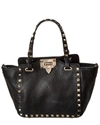 Valentino Garavani Mini Rockstud Grainy Calfskin Bag Woman Black Uni In Black