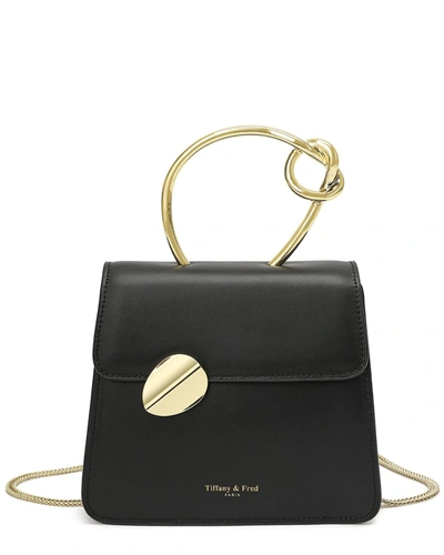 Tiffany & Fred Leather Top Handle Shoulder Bag In Black