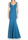 Nicole Miller Sleeveless Sweetheart Neckline Maxi In Blue In Blue