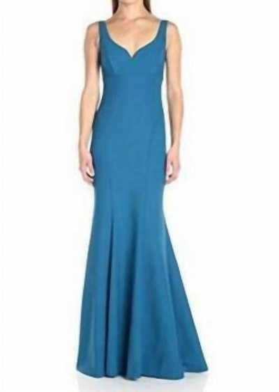 Nicole Miller Sleeveless Sweetheart Neckline Maxi In Blue