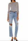 Monrow Asymmetric Long Sleeve Top In Grey