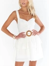 SHOW ME YOUR MUMU COSMO MINI DRESS IN WHITE DOUBLECLOTH