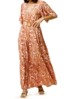 Lusana Rylen Maxi Dress In Coral In Pink