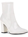 WILD PAIR BECCI WOMENS PATENT ZIPPER BOOTIES