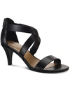 Style & Co Paysonn Womens Leather Zipper Heel Sandals In Black
