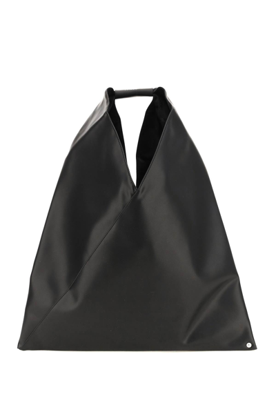 Mm6 Maison Margiela Faux Leather Japanese Bag In Black