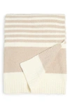 Barefoot Dreams Cozychic™ Stripe Throw Blanket In Stone-pearl