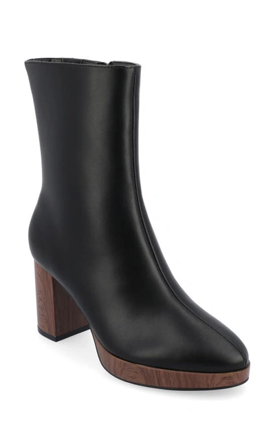 Journee Collection Romer Tru Comfort Platform Bootie In Black