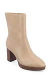 Journee Collection Romer Tru Comfort Platform Bootie In Tan