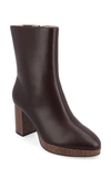 Journee Collection Romer Tru Comfort Platform Bootie In Brown