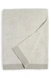 Barefoot Dreams Cozychic Microstripe Blanket In Desert Ash-pearl