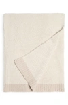 Barefoot Dreams Cozychic Microstripe Blanket In Stone-pearl