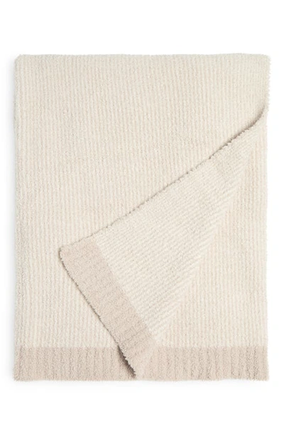 Barefoot Dreams Cozychic Microstripe Blanket In Stone-pearl