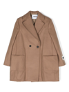 MSGM BROWN WOOL BLEND SINGLE-BREASTED COAT