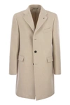 Peserico Single-breasted Wool Coat In Beige