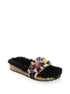 SOPHIA WEBSTER Lyla Gem Leopard Print Shearling Slides