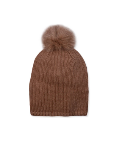 Max Mara Ribbed Knit Beanie In Brown