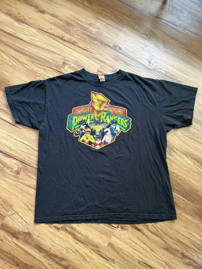 Pre-owned Hype X Vintage Crazy Vintage Power Rangers Mighty Morphin Cartoon Ps2 Tee In Black