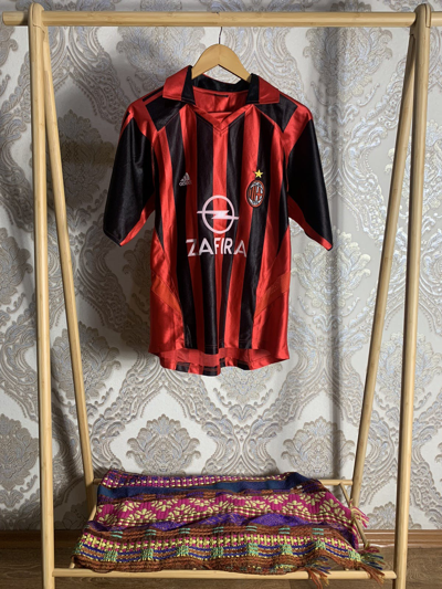 Pre-owned Soccer Jersey X Vintage Adidas Ac Milan Inter Soccer Jersey Y2k Football 90's In Red