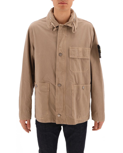 Stone Island Compass Patch Button In Brown