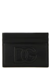 DOLCE & GABBANA DOLCE & GABBANA WOMAN BLACK LEATHER CARD HOLDER