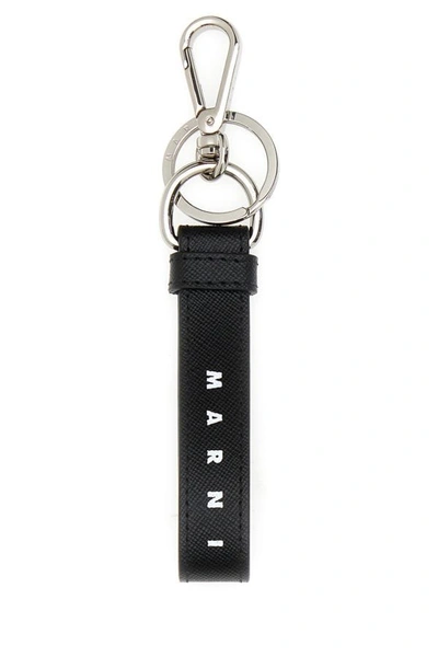 Marni Man Black Leather Keyring