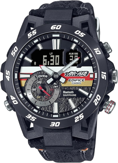 Pre-owned Casio Edifice Mugen Edition Watch Ecb-40mu-1ajr Bluetooth Sapphire Glass Black