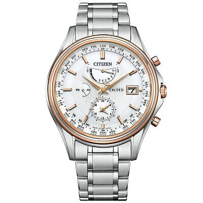 Pre-owned Citizen Exceed At9134-68w Eco-drive Solar Radio Titanium Men Watch Made In Japan