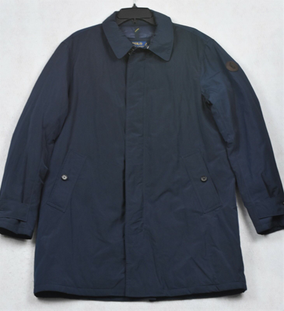Pre-owned Polo Ralph Lauren Commuter Coat Water Repellent Navy L Large $398 In Blue