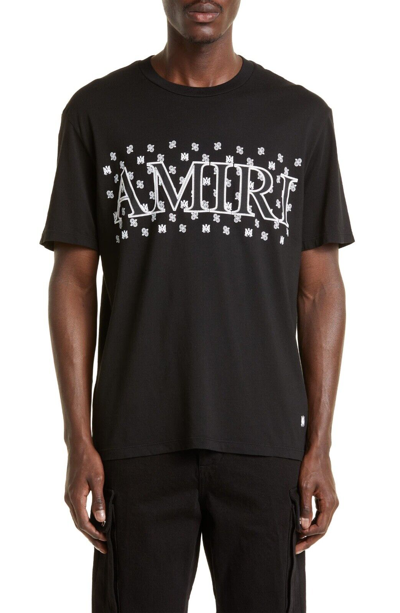 Pre-owned Amiri Black Paisley T-shirt Sold Out Everywhere Msrp:390 Usd
