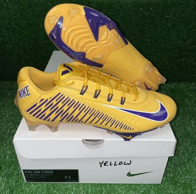 Pre-owned Nike Dalvin Cook Vikings Vapor Edge Vc Pe Sample Football Cleat Size 11 With Box In Yellow
