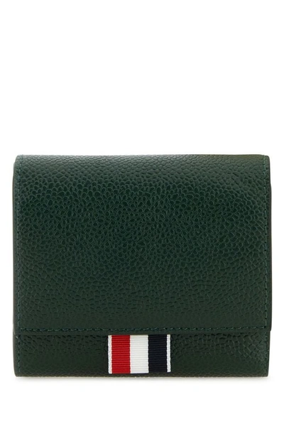 Thom Browne Man Buttale Green Leather Wallet