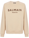 Balmain Beige Flocked Sweatshirt In Beige