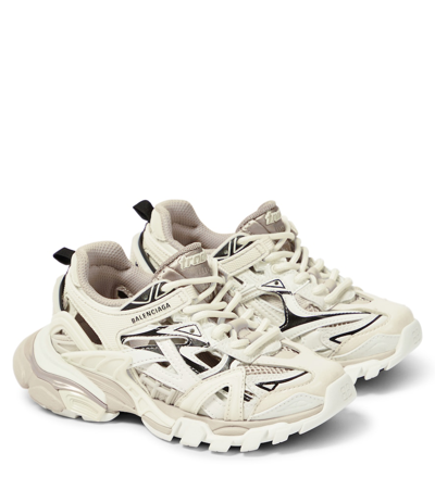 Balenciaga Kids' Track.2 Mesh & Nylon Lace-up Sneakers In Beige Mix