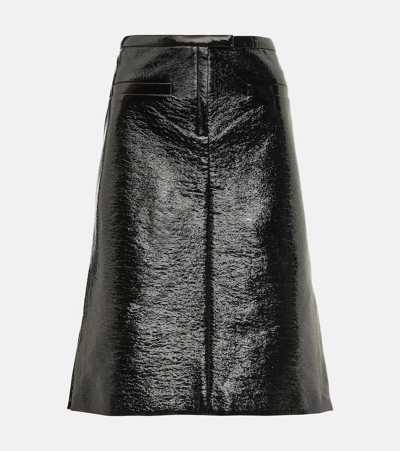 Courrèges Vinyl Zipper Skirt In Black