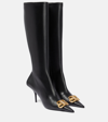 BALENCIAGA KNIFE BB LEATHER KNEE-HIGH BOOTS