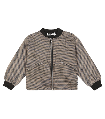 Molo Kids' Hanne Checked Bomber Jacket In Multicoloured