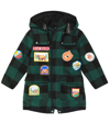 Stella Mccartney Check Print Wool Blend Coat In Green