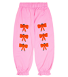 Tinycottons Frill-trimmed Printed Cotton Pants In Pink