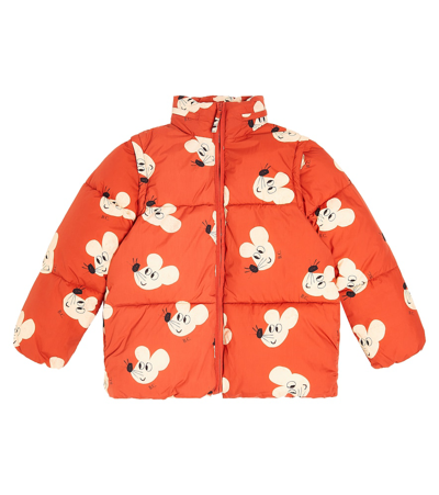 Bobo Choses Kids' Mouse All Over Padded Jacket In Orange