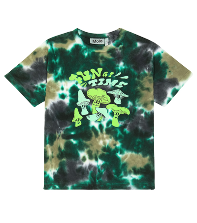 Molo Kids' Riley Tie-dye Cotton Jersey T-shirt In Green