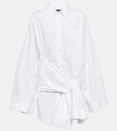 Balenciaga Cotton Shirt Dress In White