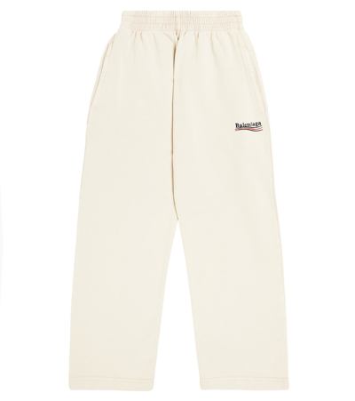 Balenciaga Kids' Logo Cotton Jersey Sweatpants In Grey